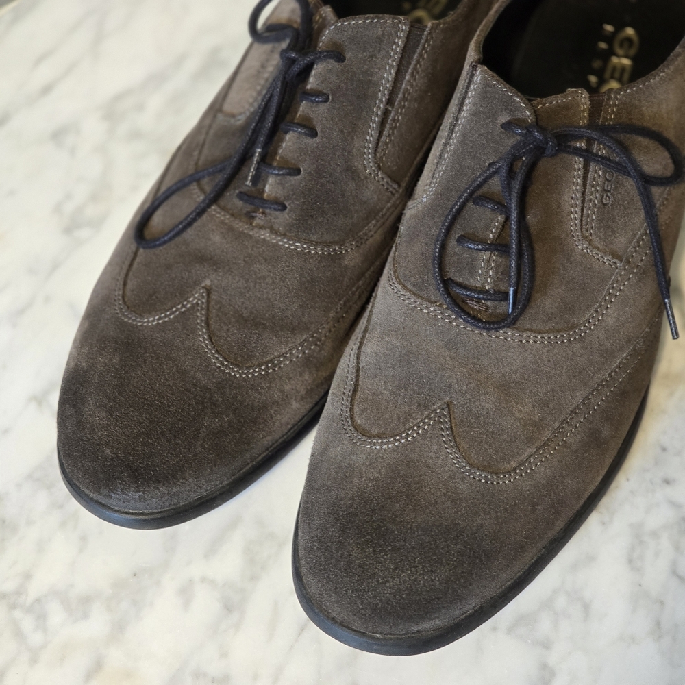 GEOX GrayBrown Suede Oxford Lace Up Shoes Size EU 43 (US 10)